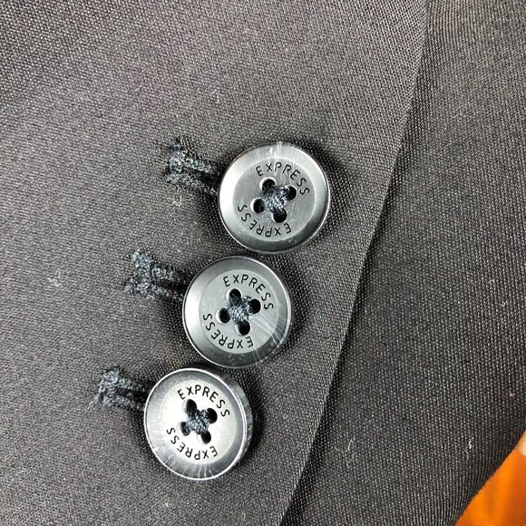 NWT Express Black Cotton Blend Two Button Blazer with Peak Lapels Classic Y2K - Picture 8 of 11